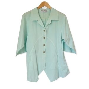 Ezze Wear Button Down Cotton Top | size SMALL